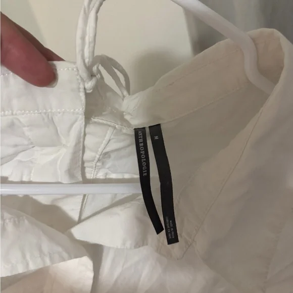 Anthropologie White Button-Up Shirt Dress - Picture 5 of 5